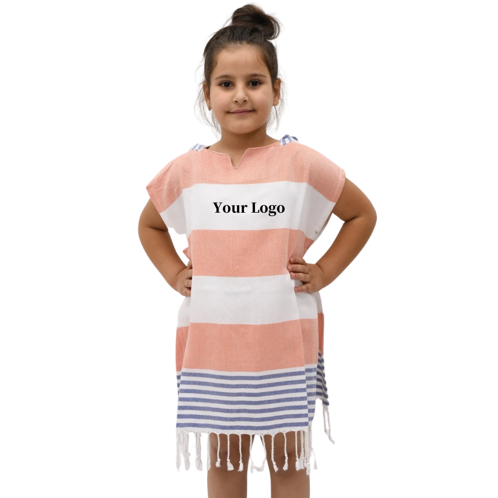 100% algodón turco logo personalizado Surf Microfiber con capucha Poncho Toallas de playa para niños