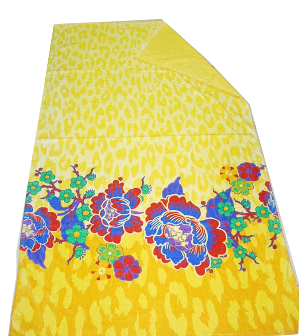 100% cotton bright color two-side printed beach towel