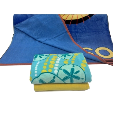 100% cotton reactive printed embroidered beach towels