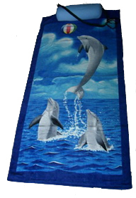 100% algodão impressão reativa toalha de praia com travesseiro