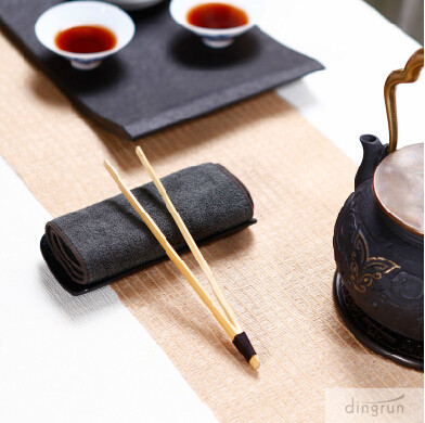 Le charbon de bambou serviette de thé de fibre