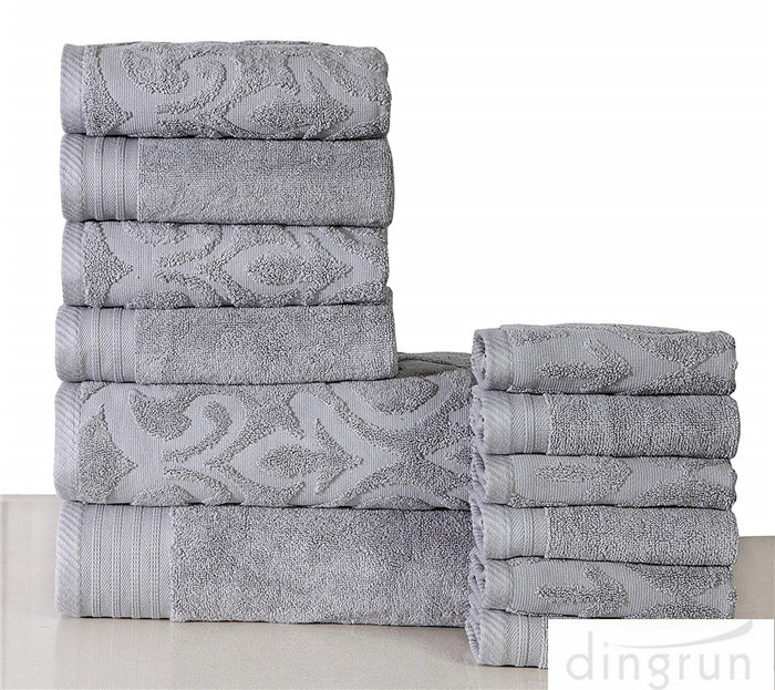 Set asciugamani in cotone solido jacquard