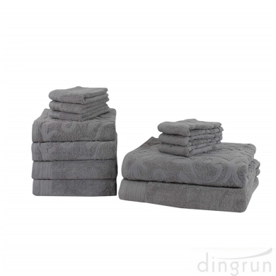 Cotton Solid Jacquard Bath Towel Set