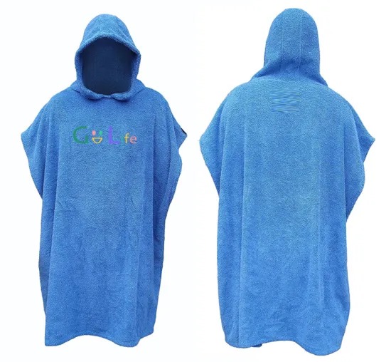 Custom Logo Beach Poncho Towel Changing Robe Towel With Hood