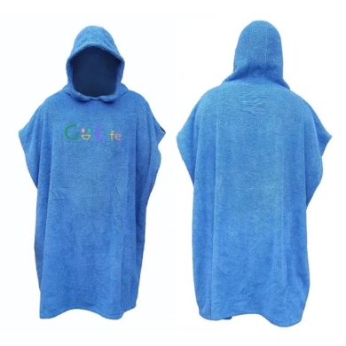 Custom Logo Beach Poncho Towel Changing Robe Towel With Hood