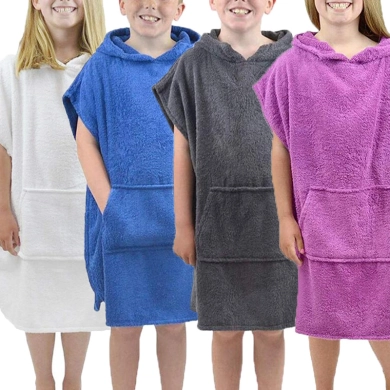 Custom Surf Microfiber Hooded Poncho Beach Towels for Kids Hooded Towel for Teen Soft Flannel Changing Robe