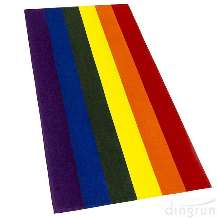 Toalha de praia de bandeira gay LGBT Pride Parade Rainbow Toalha