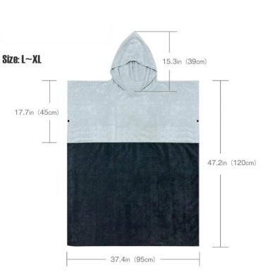 Microfiber Customized Size and Logo Beach Changing Robe Surf Poncho Towel Custom Changing Towel