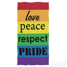 China Toalha de praia do orgulho do arco-íris toalha de banheiro de apoio de lésbicas gay LGBT fabricante
