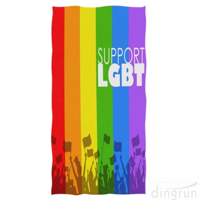 彩虹骄傲海滩毛巾同性恋女同性恋LGBT支持浴室毛巾