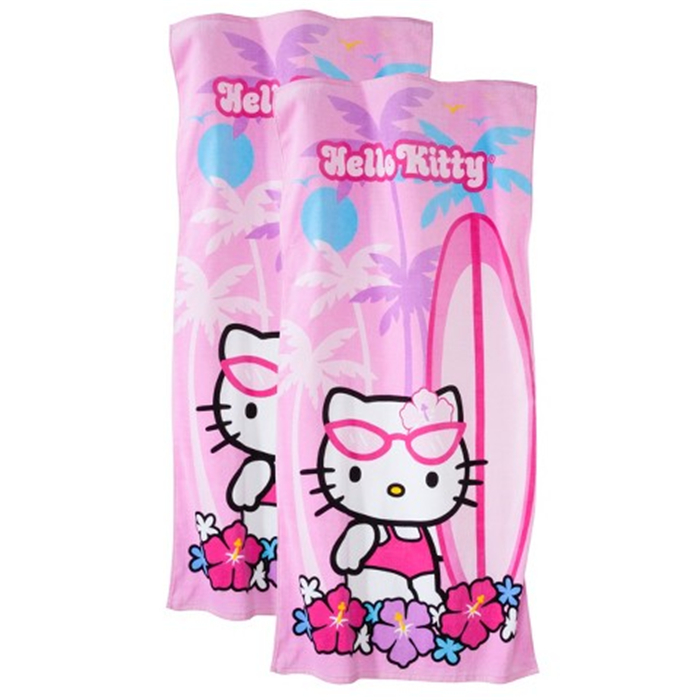 高品质的活性印花Hello Kitty沙滩巾