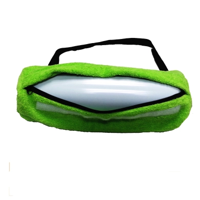 solid colour beach towel with pillow