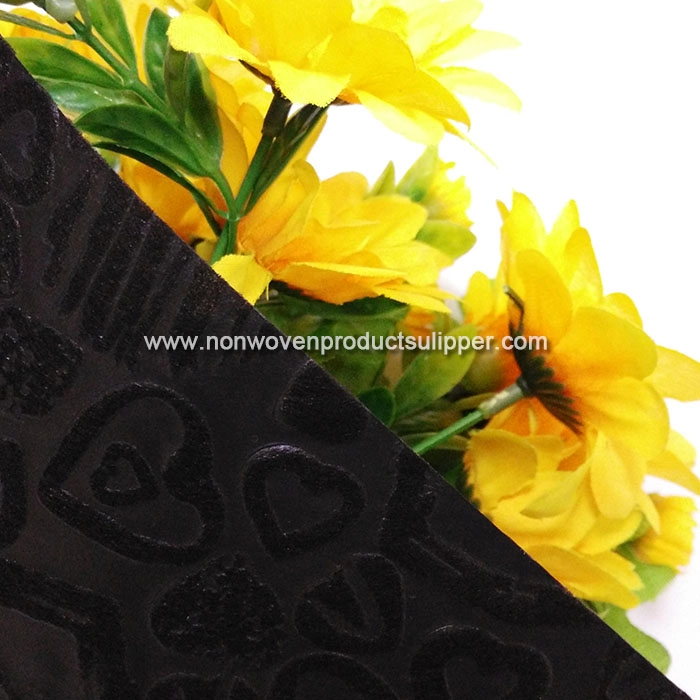 Black Color Heart-shaped Embossing GT-HSBLACK PP Spunbonded Non Woven For Decoration Paper