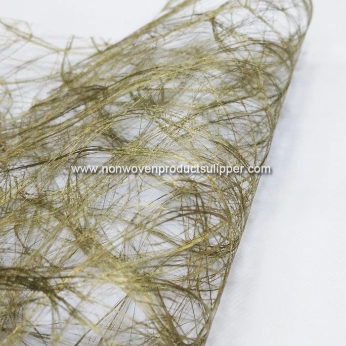GTDL1001-K Golden Color Floss Non woven Flower Wrapping Paper Fabric For Hotel Tables On Sales