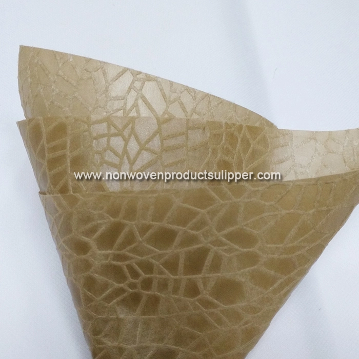 China Supplier Light Brown Leaf Embossing GT-LELIBR01 PP Spunbonded Non Woven For Home Decor