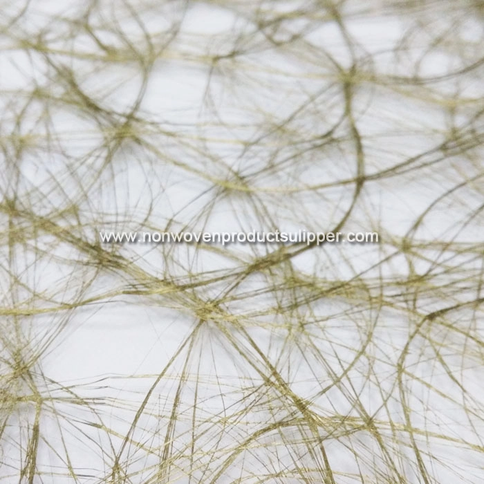 GTDL1001-K Golden Color Floss Non woven Flower Wrapping Paper Fabric For Hotel Tables On Sales