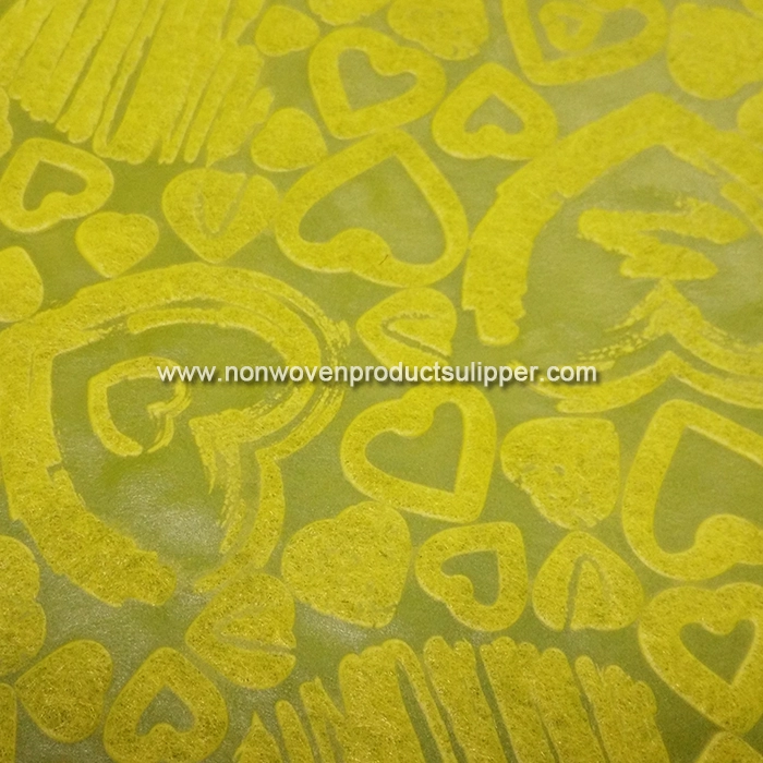 Yellow Heart-shaped Embossing GT-HSTE01 PP Spunbonded Non Woven Gift Packaging Materials On Sales