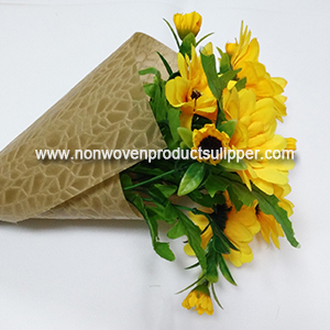 China Supplier Light Brown Leaf Embossing GT-LELIBR01 PP Spunbonded Non Woven For Home Decor