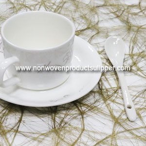 GTDL1001-K Golden Color Floss Non woven Flower Wrapping Paper Fabric For Hotel Tables