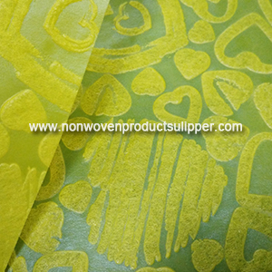 Yellow Heart-shaped Embossing GT-HSTE01 PP Spunbonded Non Woven Gift Packaging Materials On Sales