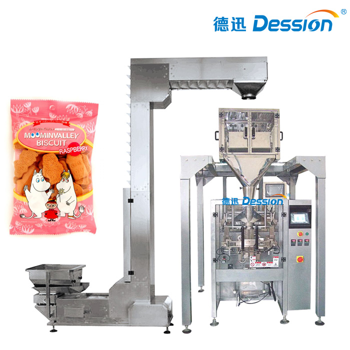 2017 automatic biscuit packaging machine with high precision weigher multi head packing machine