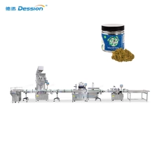 porcelana Dession Electronic Scale Weighing CBD Hemp Flower Jar Filling Capping Labeling Machine fabricante
