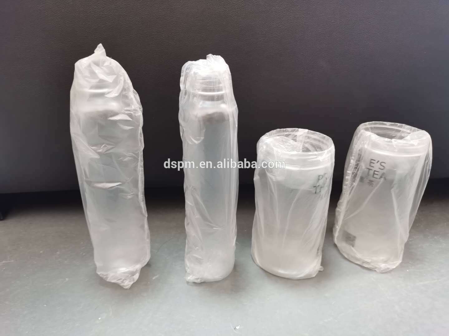 Dession brand cup glass bottle sleeve wrapping machine for POF film