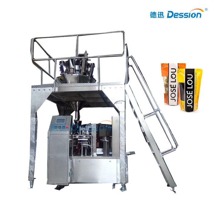 Full Automatic Stand Up Pouch ( doypack ) Packaging Machine with multi weighing heads , doypack bags filling machine