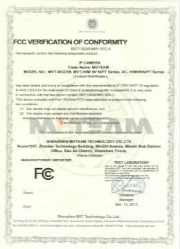 Çin FCC CCTV Kamera üretici firma