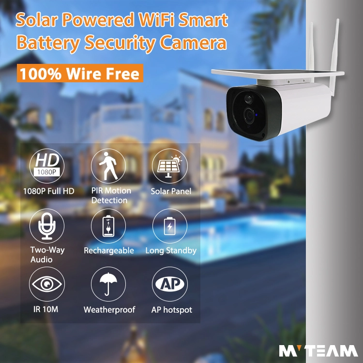 2020 Wireless Waterproof Outdoor 4G WiFi Solar Camera 1080P PIR Two-way Audio Solar Panel Powered Battery Security Camera