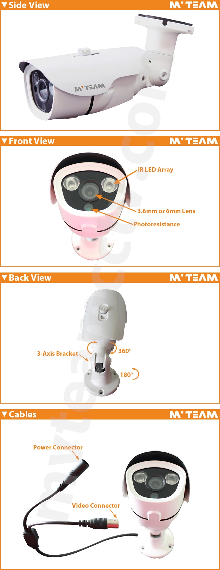 Outdoor Bullet AHD TVI CVI CVBS 4 IN 1 Hybrid Camera AHD CCTV 5MP MVT-AH14S