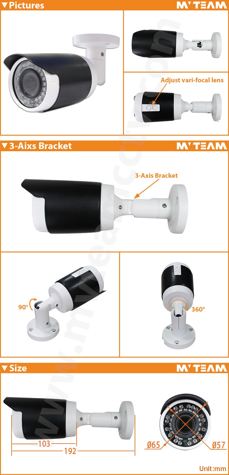 Vari-focel Lens 2.8-12mm Outdoor IP Camera 720P 1024P 1080P POE IP Camera(MVT-M16)