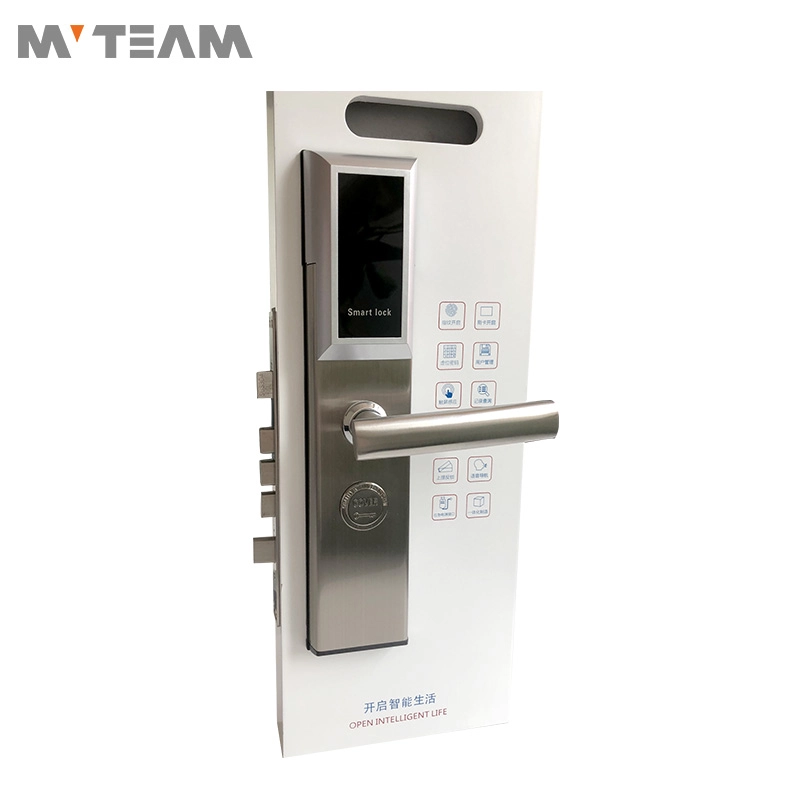 Card Door Lock Key Card Password Code Hotel Smart Door Lock High Security with 5 Tongues Lock Mortise