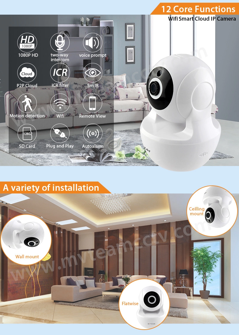 1080P Baby Monitor Camera Two-way Audio 2MP Wifi IP Security Camera for Baby Pets Elderly Nanny Shop Monitoring