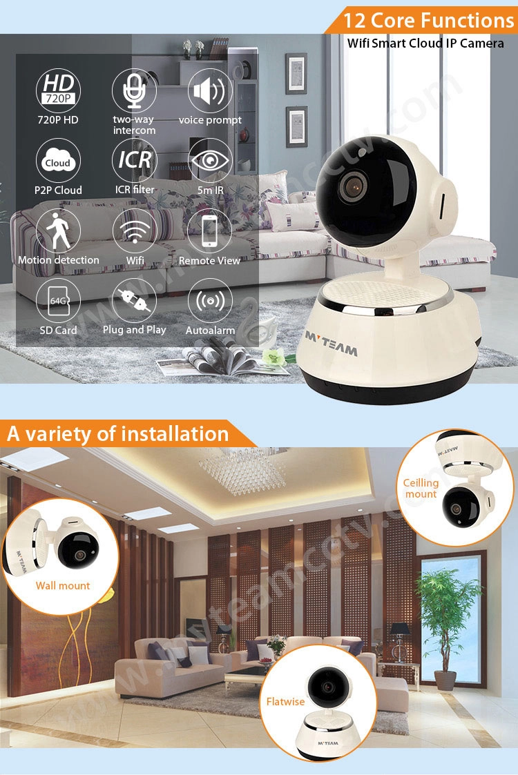 Best Small Network Video Surveillance Security CCTV HD Pan Tilt Wireless IP Camera(H100-Q6)