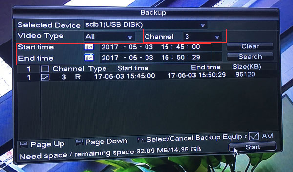 How to use USB flash disk to backup DVR video records(PAH51/53/55 series)?