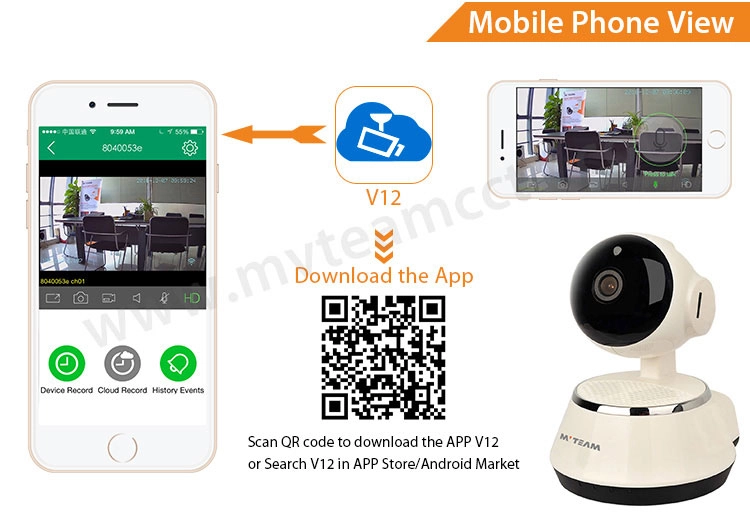 Best Small Network Video Surveillance Security CCTV HD Pan Tilt Wireless IP Camera(H100-Q6)