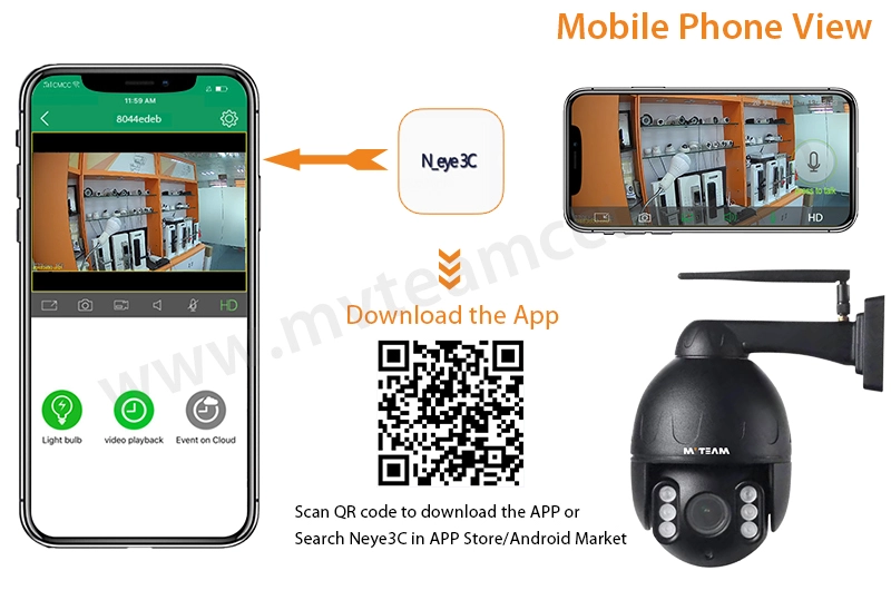 Vandal Proof Metal Housing 2.5 Inch Mini PTZ Camera 4X Zoom Waterproof IP66 1080P Smart Home WiFi Security Camera