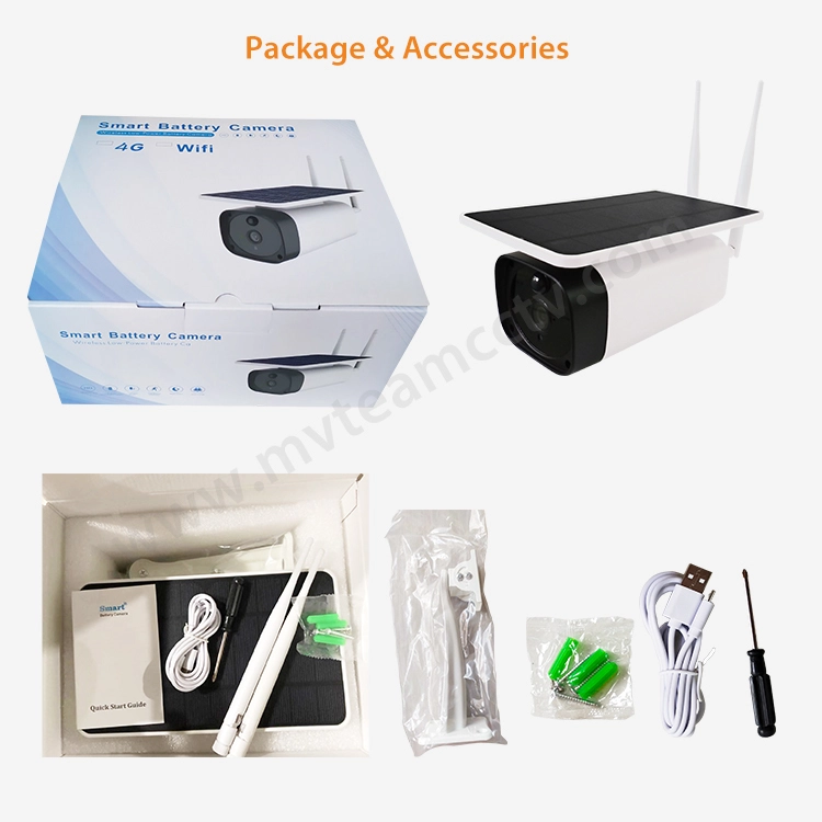 2020 Wireless Waterproof Outdoor 4G WiFi Solar Camera 1080P PIR Two-way Audio Solar Panel Powered Battery Security Camera