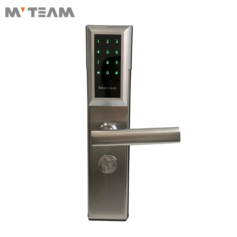 Card Door Lock Key Card Password Code Hotel Smart Door Lock High Security with 5 Tongues Lock Mortise