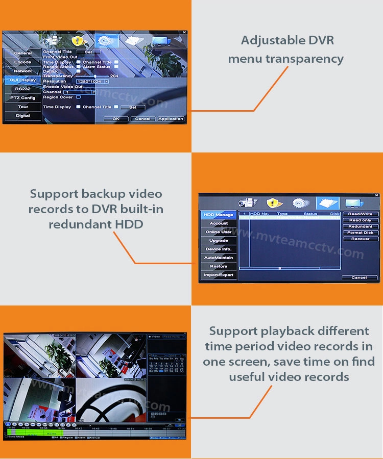 Video Surveillance DVR Hybrid 3MP 8 Channel DVR Recorder(6708H300)
