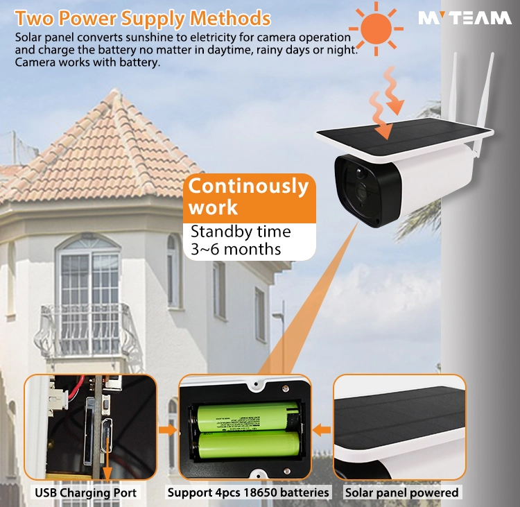 2020 Wireless Waterproof Outdoor 4G WiFi Solar Camera 1080P PIR Two-way Audio Solar Panel Powered Battery Security Camera 