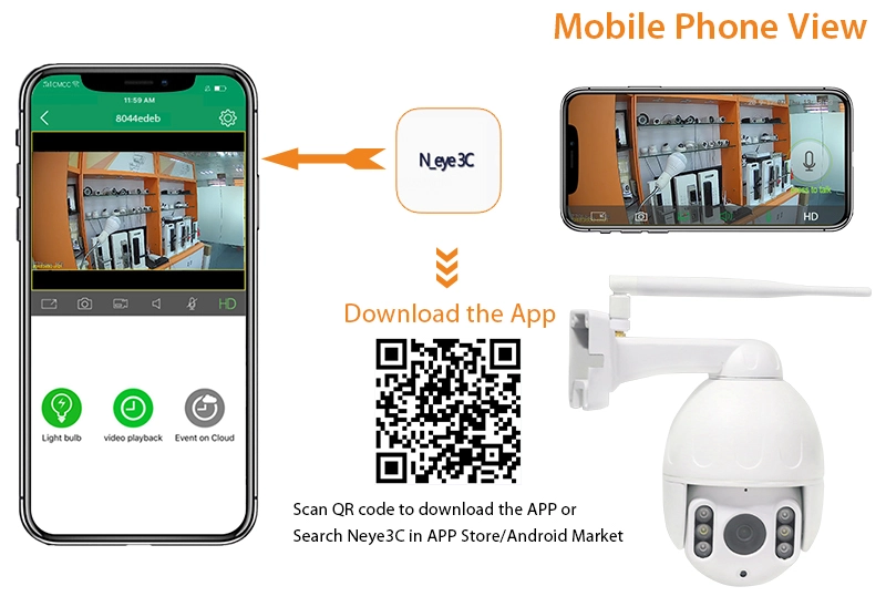AI Human Tracking Outdoor WiFi 2.5 Inch Mini PTZ Camera Waterproof 1080P HD Smart Home IP Security Surveillance Camera