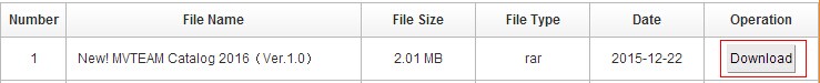 mvteam 2016 new catalog download