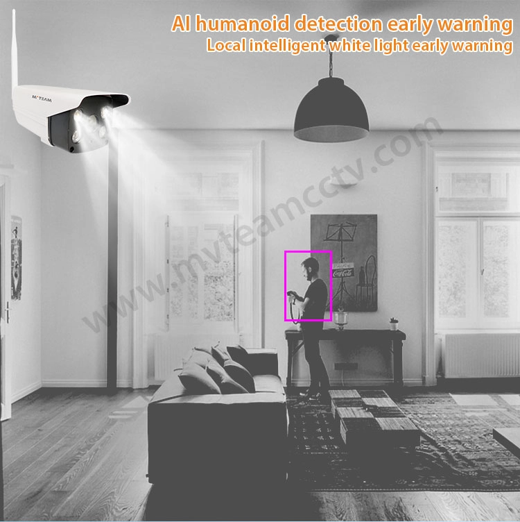 Outdoor IP WiFi Camera AI Humanoid Detection Early Warning Waterproof HD 2MP 1080P CCTV Surveillance Smart Security Camera