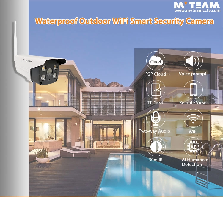 Outdoor IP WiFi Camera AI Humanoid Detection Early Warning Waterproof HD 2MP 1080P CCTV Surveillance Smart Security Camera