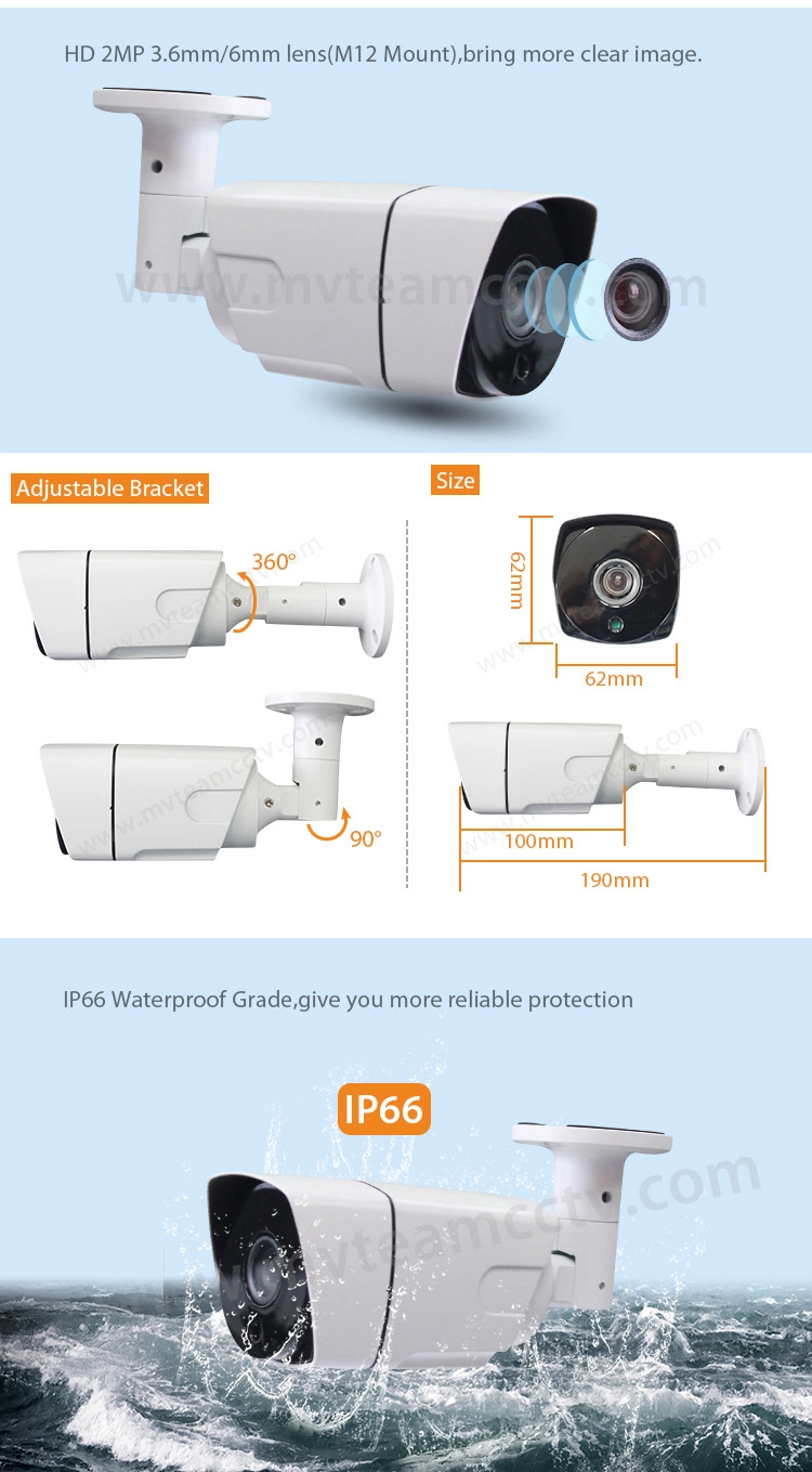 HD Bullet CCTV Camera AHD TVI CVI CVBS Hybrid Outdoor 5MP AHD Camera MVT-AH12S