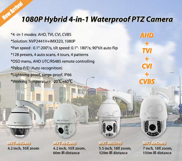 New Arrival! 1080P AHD TVI CVI Analog 4 in 1 PTZ Cameras