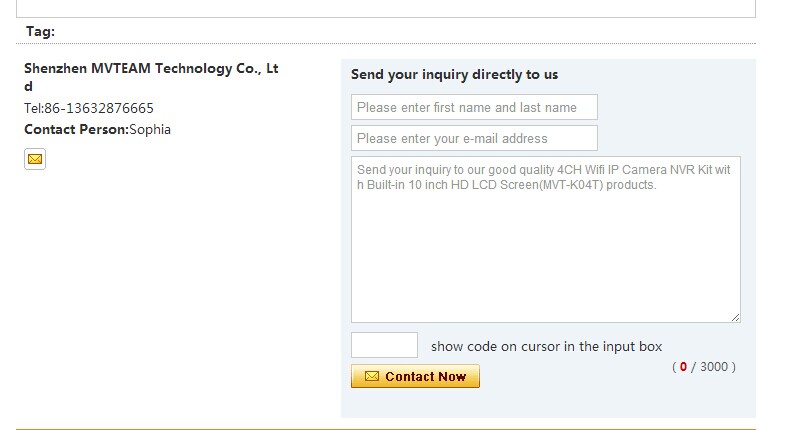 send inquiry to mvteam