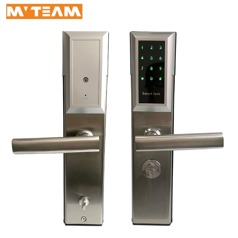 Card Door Lock Key Card Password Code Hotel Smart Door Lock High Security with 5 Tongues Lock Mortise